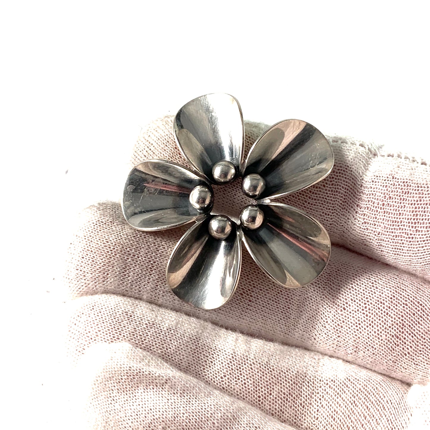 Niels Erik From, Denmark Mid Century Sterling Silver Brooch.