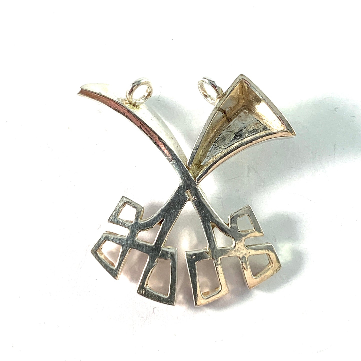 Robbert, for Bengt Hallberg, Sweden. Vintage Modernist Sterling Silver Pendant.