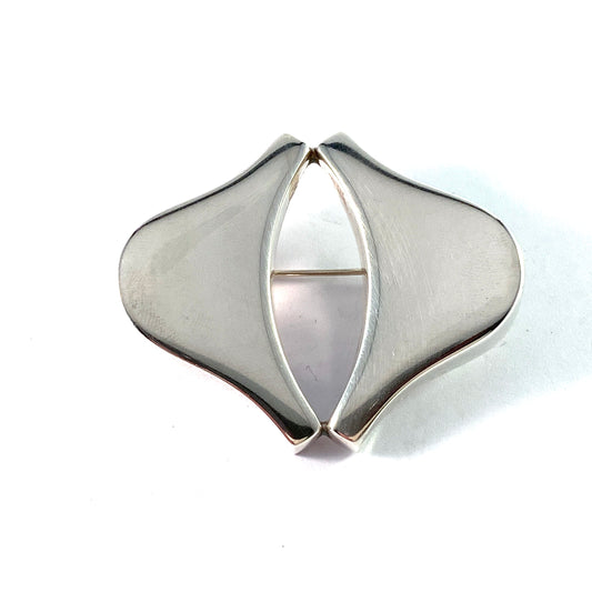 Ibe Dahlquist for Georg Jensen 1960s Sterling Silver Brooch. Design 381