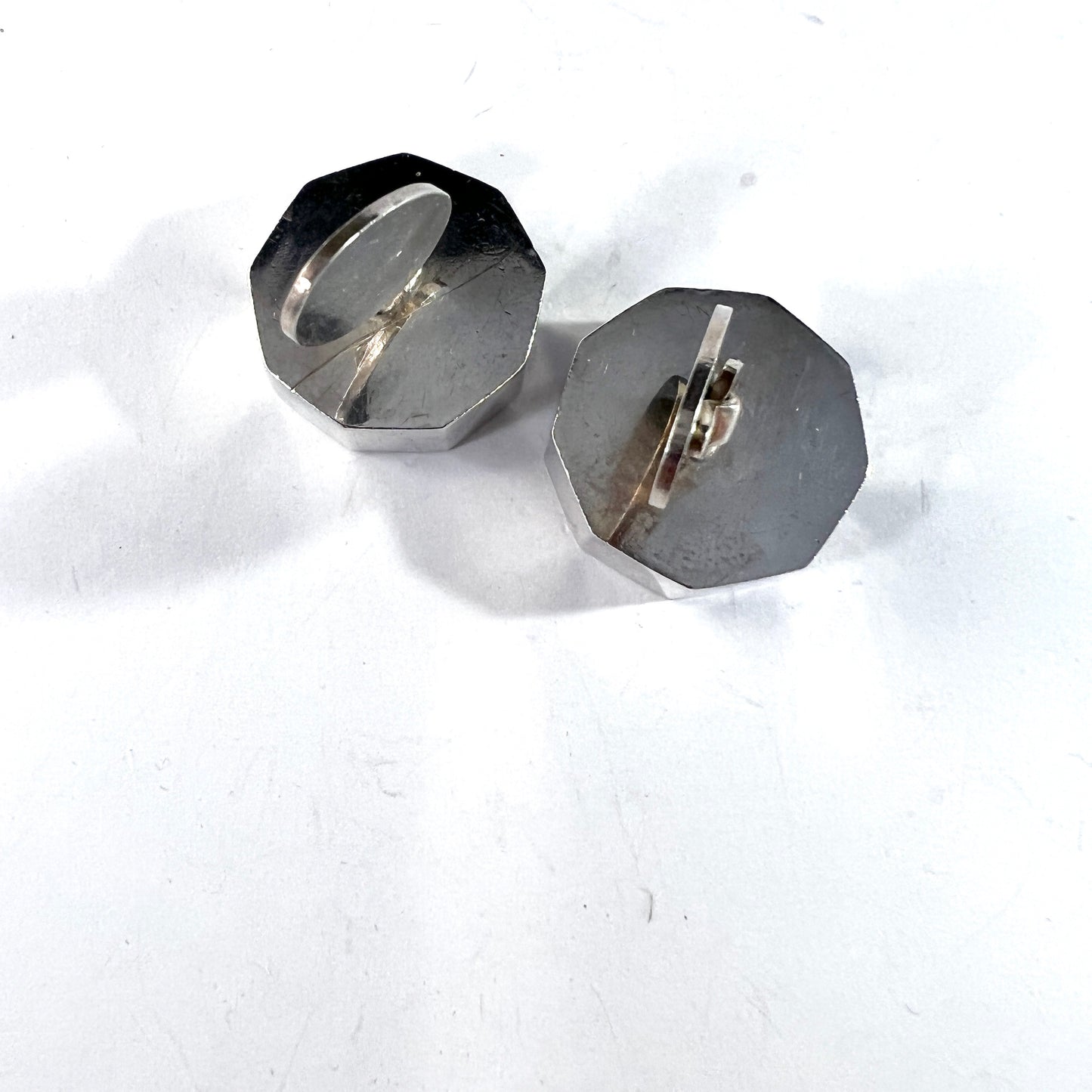 Åke Stavenow, Sweden 1965. Large Vintage Sterling Silver Cufflinks.