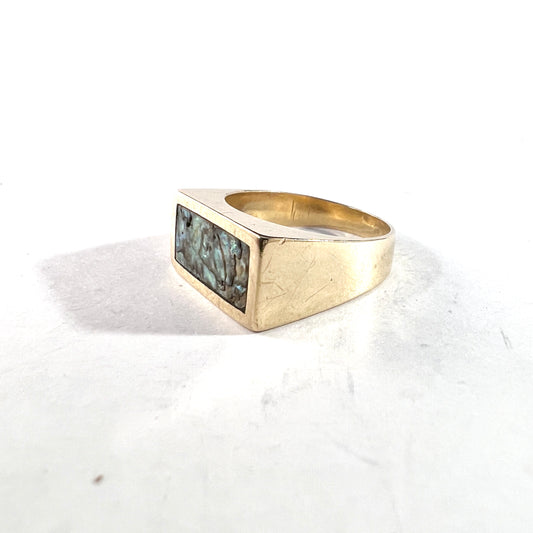 Max Ernst Nørhammer, Copenhagen, Denmark 1950s. Vintage 14k Gold Abalone Ring