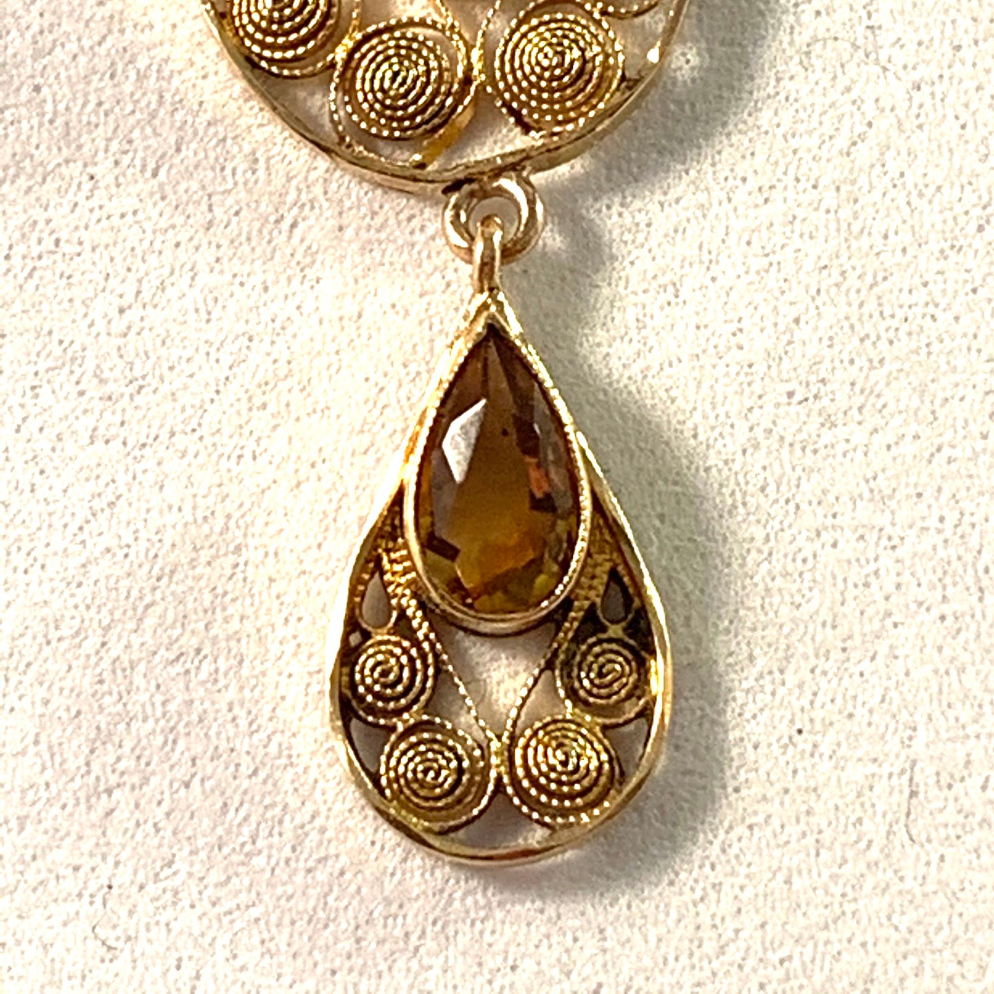 J Petterson, Sweden 1905. Edwardian Antique Jugendstil 18k Gold Citrine Necklace