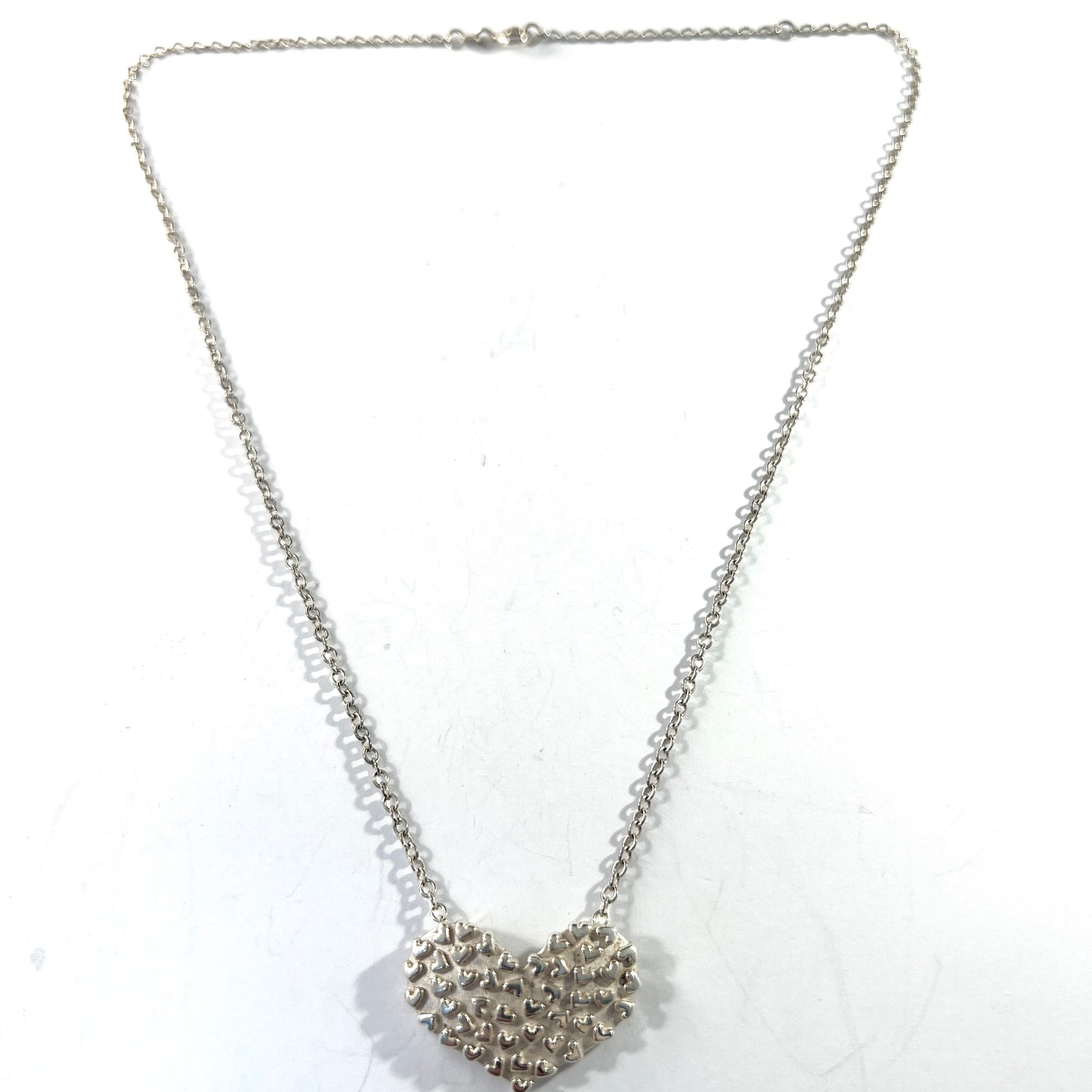 Kalevala Koru, Finland. Vintage Sterling Silver Heart Love Pendant Necklace.