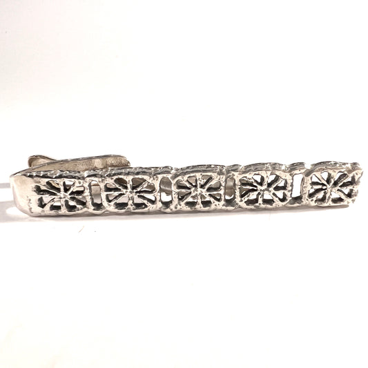 Pentti Sarpaneva for Torun Hopea Finland. Vintage Sterling Silver Tie Clip. Design Lace.