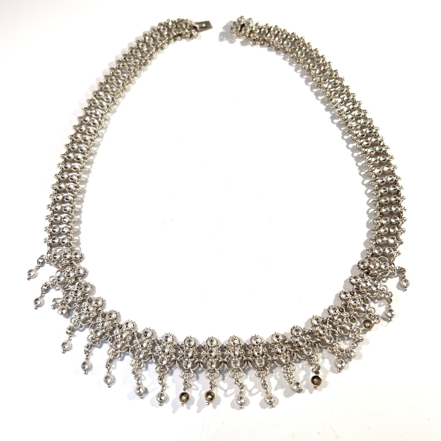 Antique Edwardian Solid Silver Necklace.