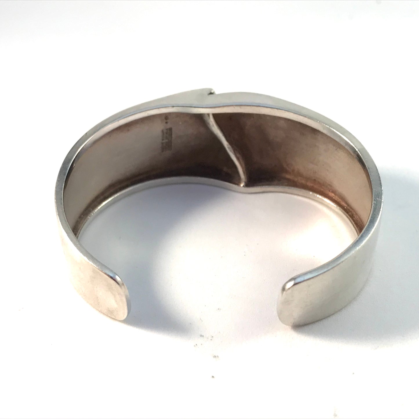 Bjorn Weckstrom for Lapponia Finland year 1972 Early Iconic Darina's Sterling Silver Cuff Bangle Bracelet