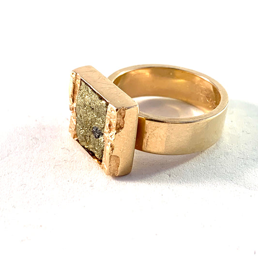 Finland Vintage Chunky 14k Gold Copper Ore Unisex Ring.