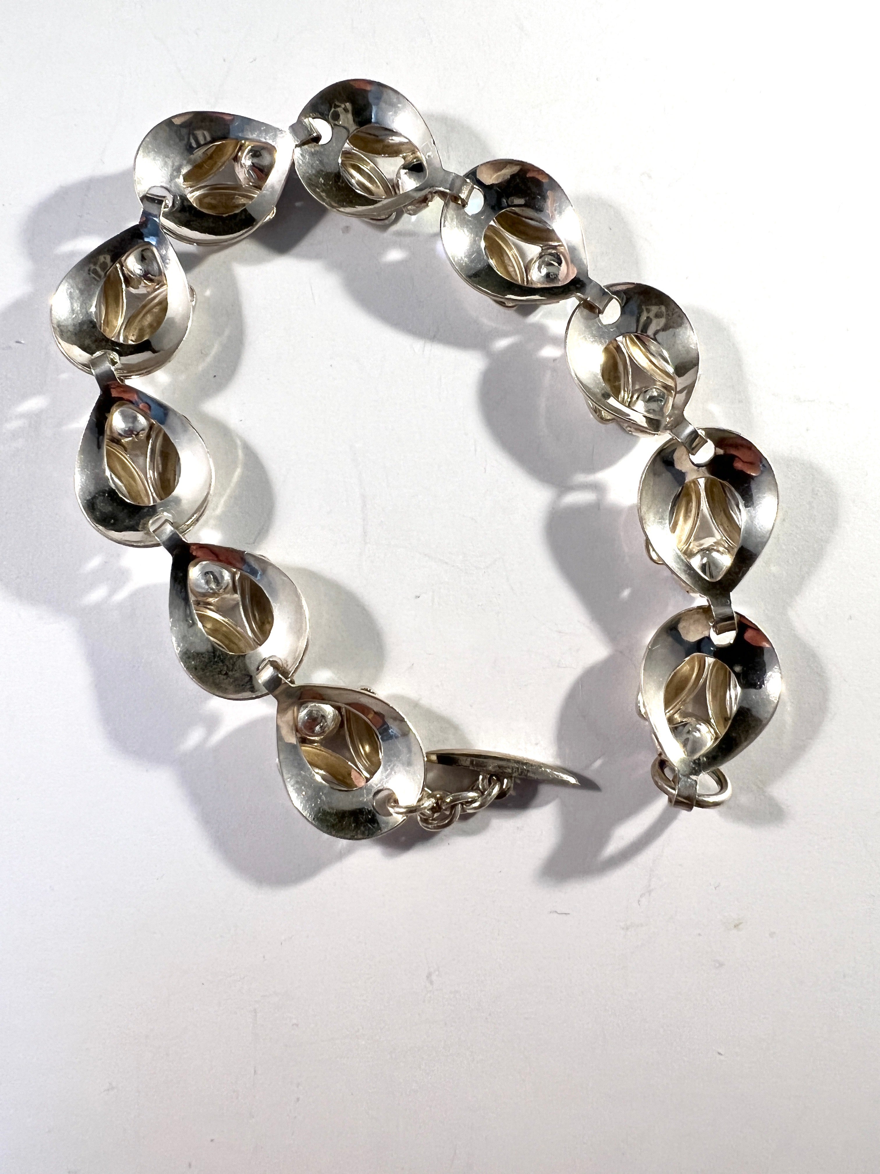 Herman Siersbøl Denmark 1950-60s. Sterling Silver Crystal Bracelet