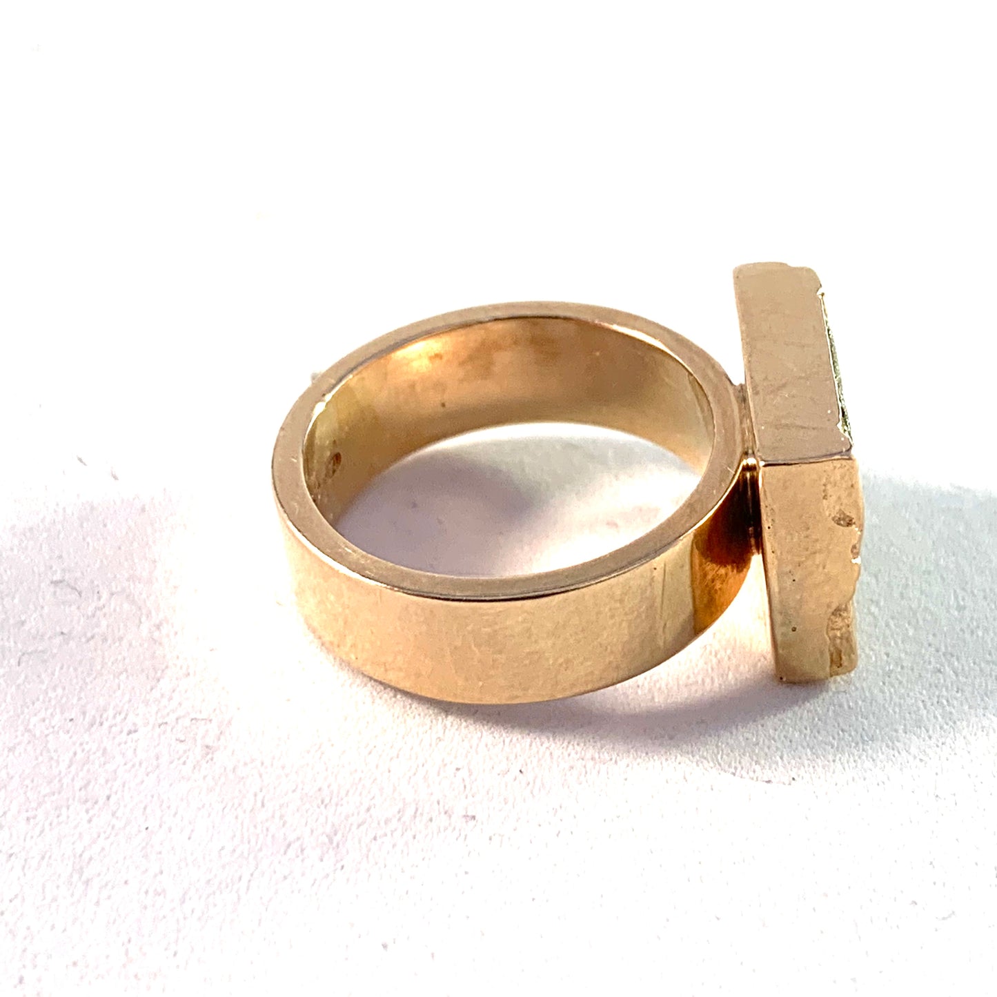 Finland Vintage Chunky 14k Gold Copper Ore Unisex Ring.