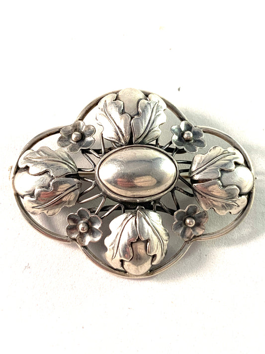 Gussi, Sweden 1951 Mid Century Silver Acorn Brooch.