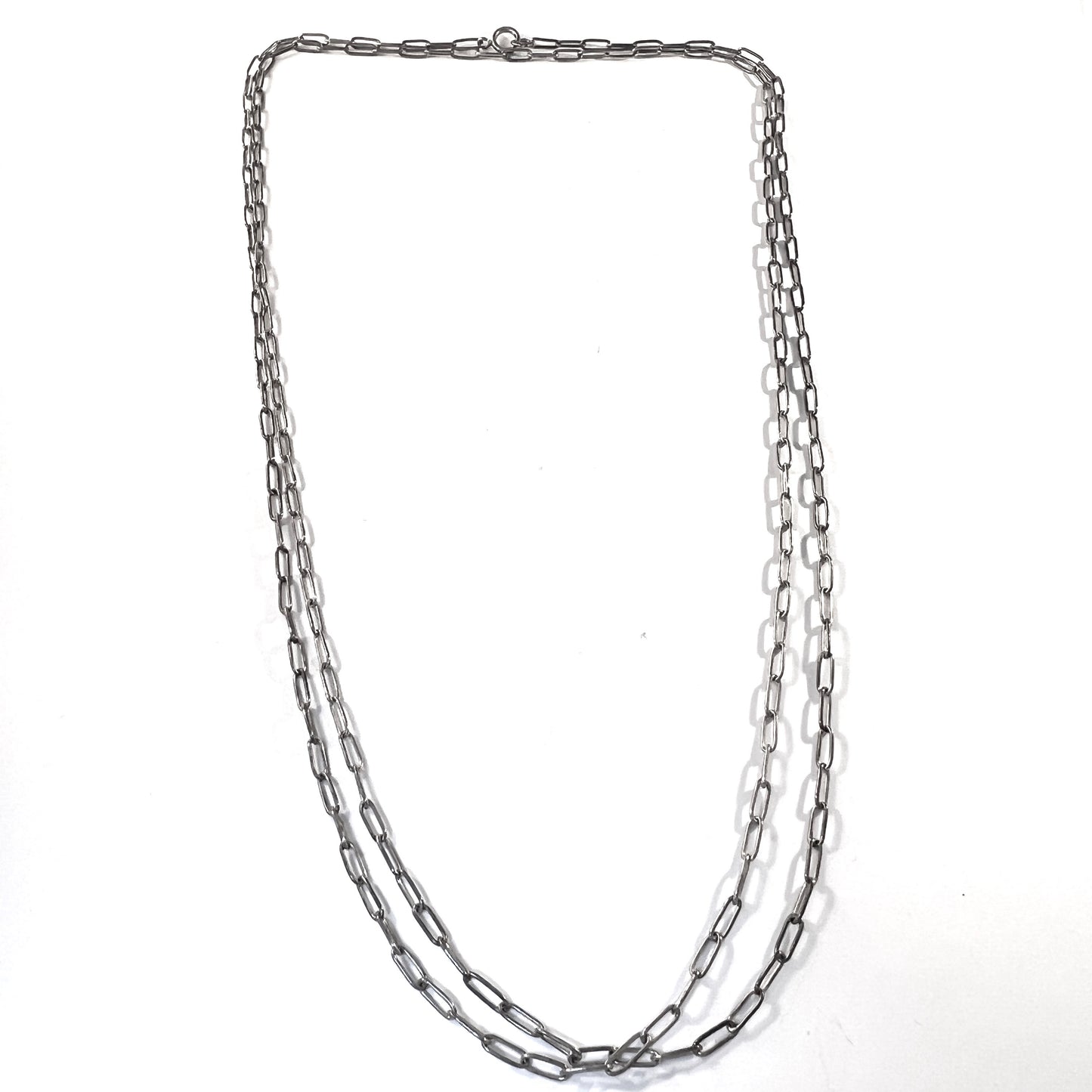 E. Brodin, Sweden 1922. Antique Silver 50 inch Longuard Chain Necklace.