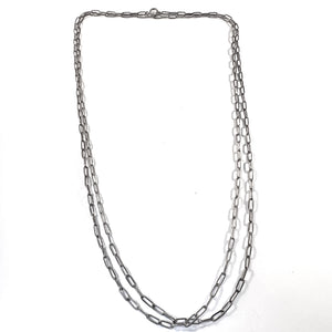 E. Brodin, Sweden 1922. Antique Silver 50 inch Longuard Chain Necklace.
