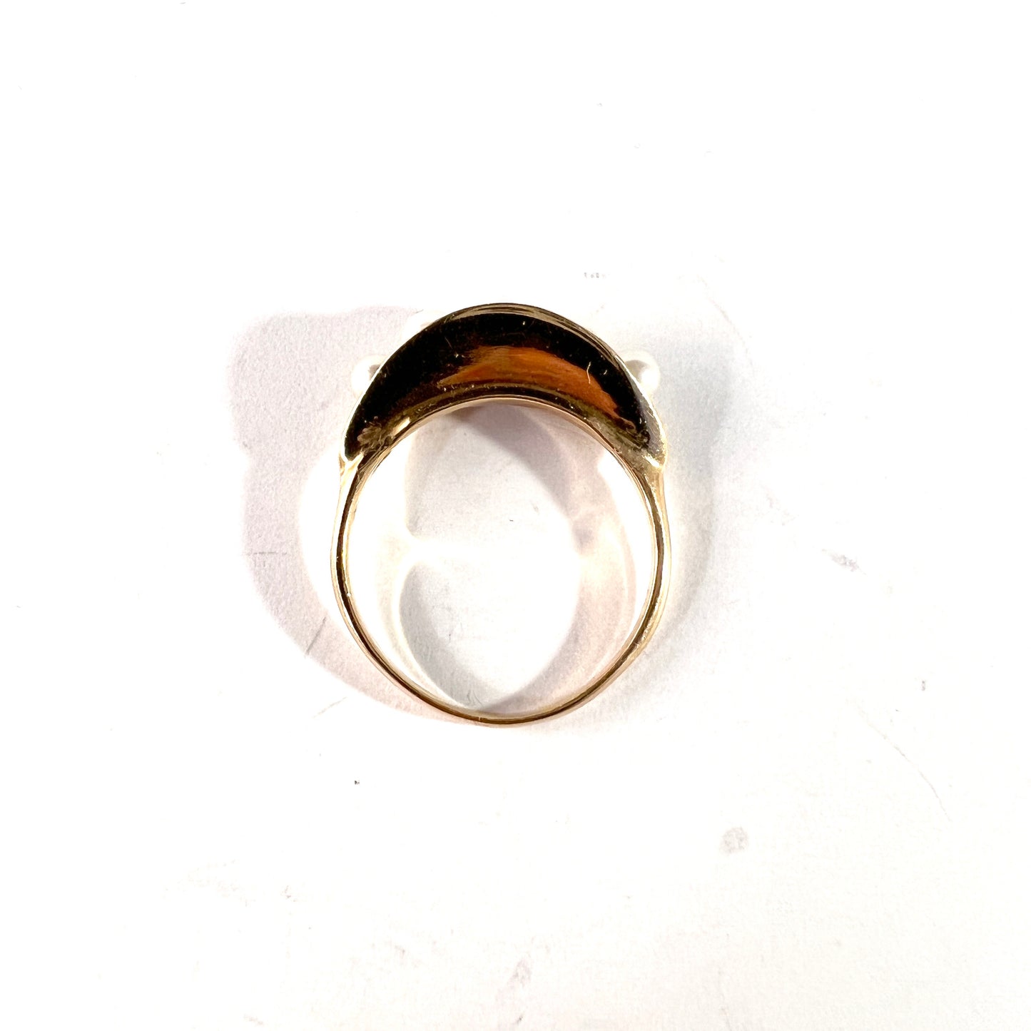 Vintage Mid Century 18k Gold Pearl Ring. Possibly France.