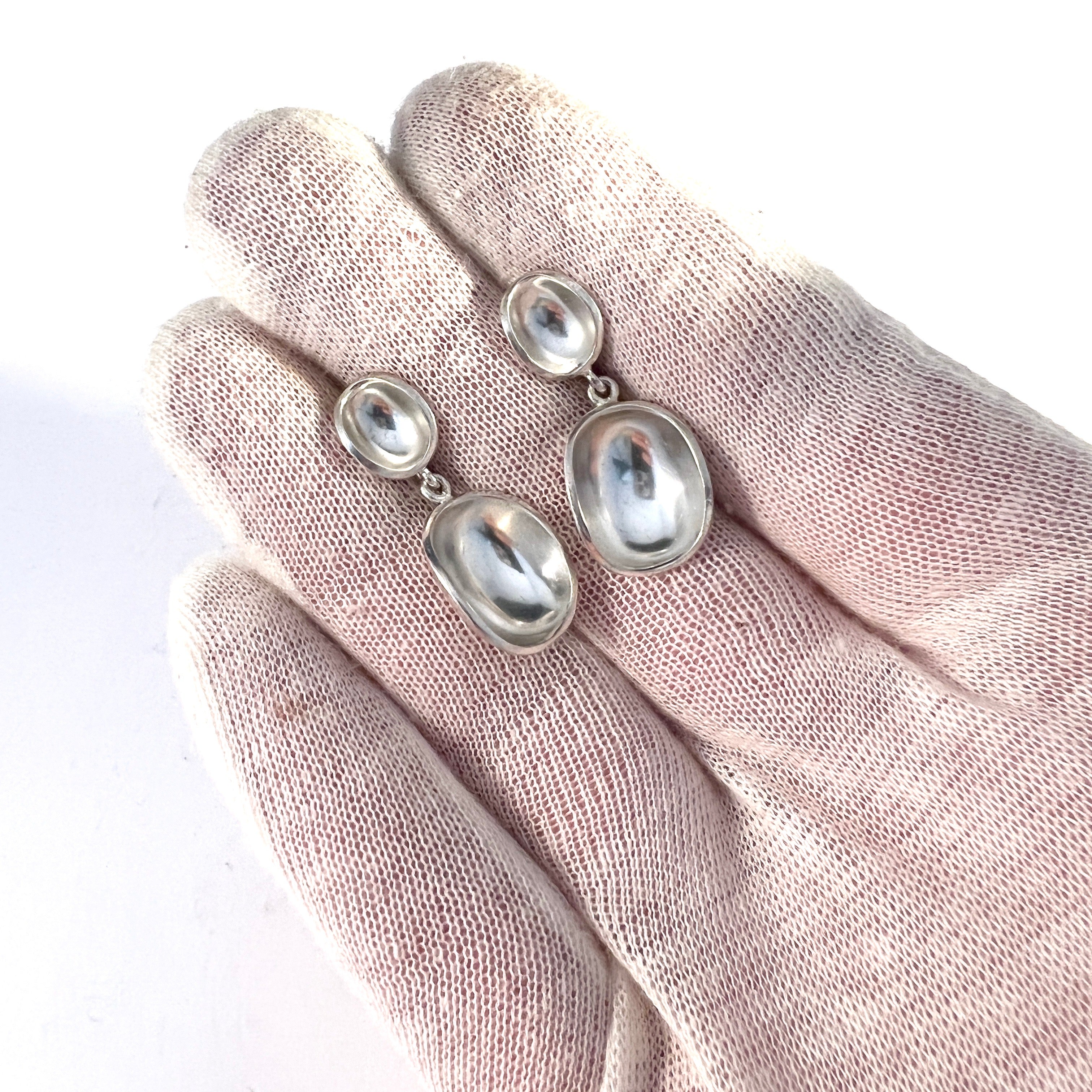 Sigurd Persson for Stigbert 1954. Vintage Sterling Silver Earrings. Design "Bowl"