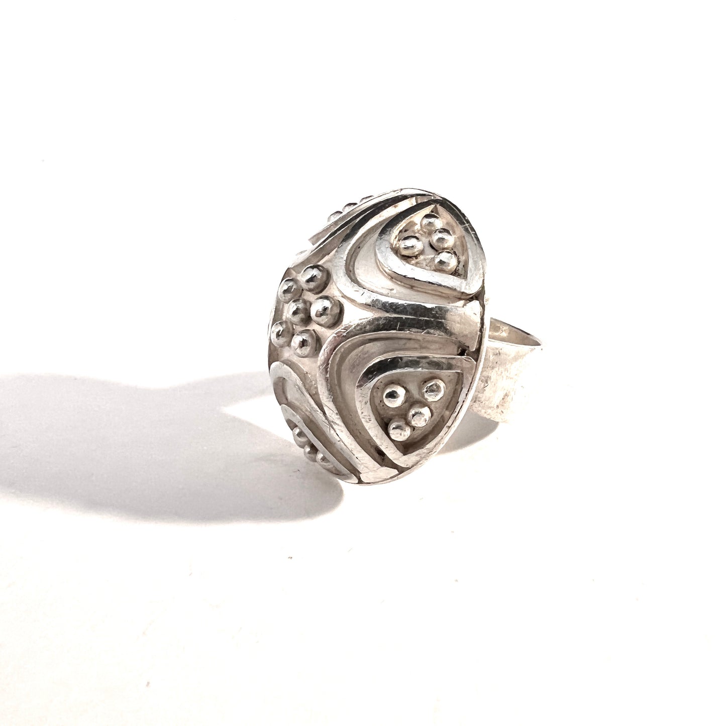 Embrik Underdal, Sweden 1966. Huge Space Age Sterling Silver Ring. Signed