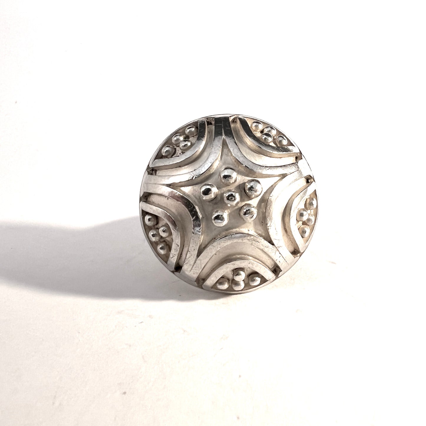 Embrik Underdal, Sweden 1966. Huge Space Age Sterling Silver Ring. Signed