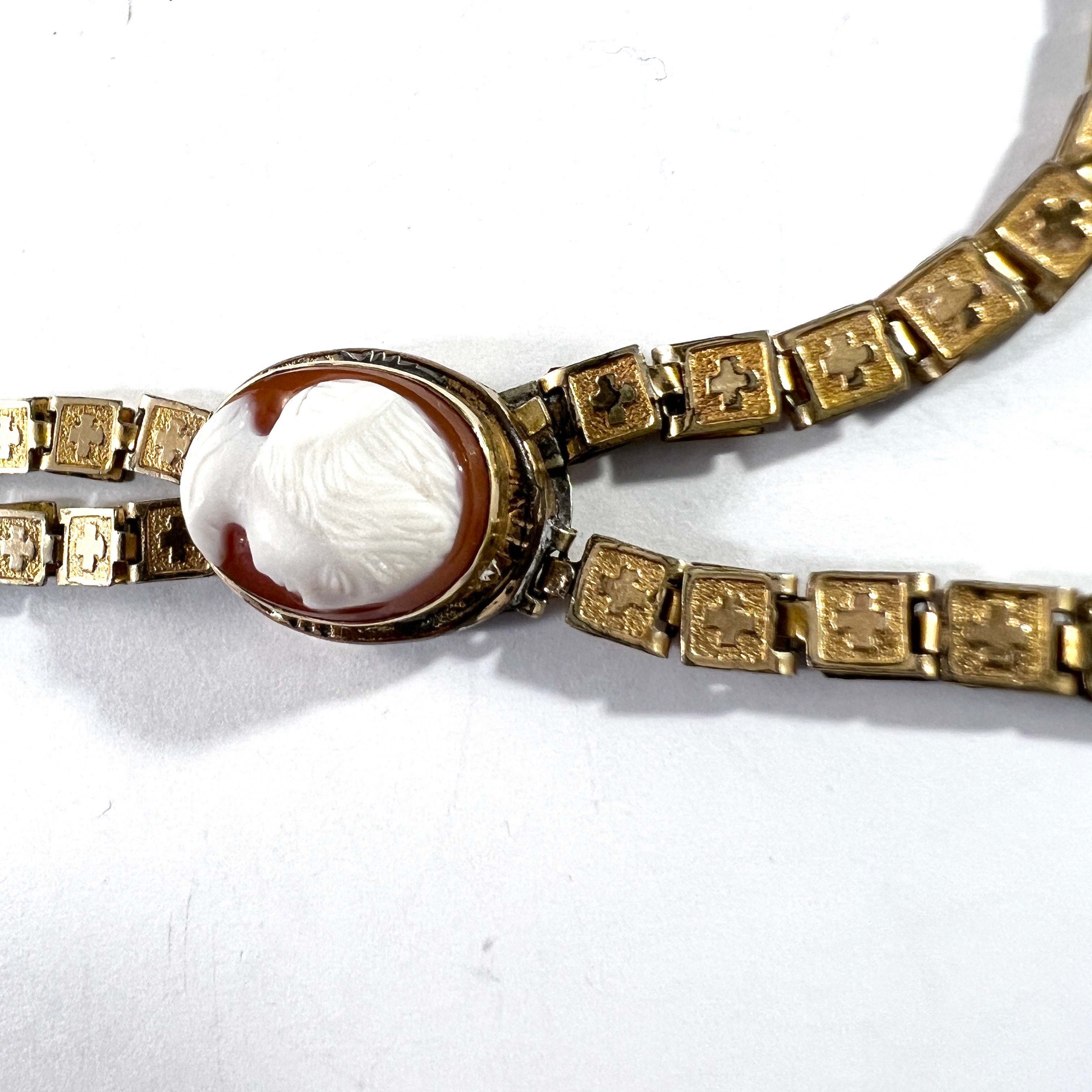 Antique late Victorian Gold Filled Cameo Necklace.