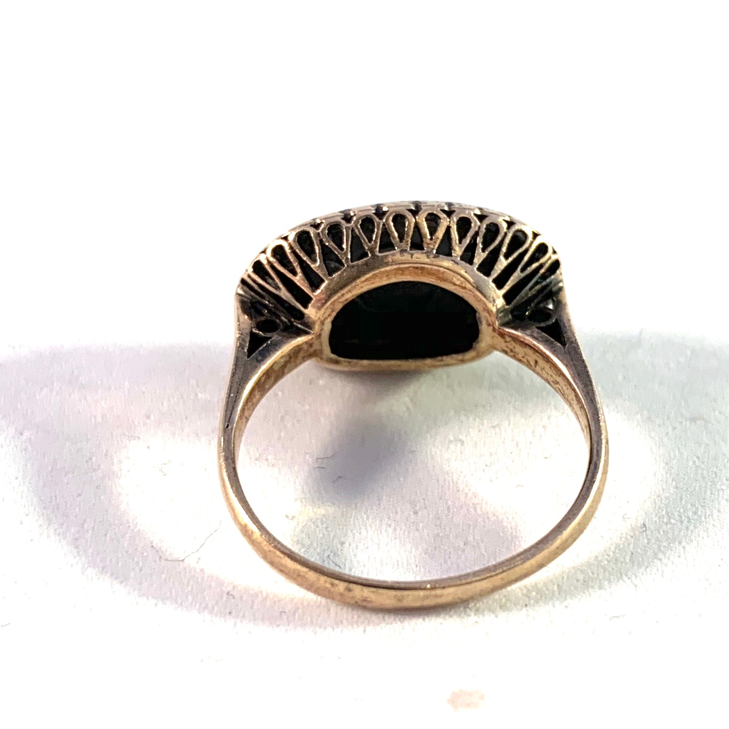 Antique Victorian 14k Gold Silver Foil Back Rose Cut Diamond Ring.