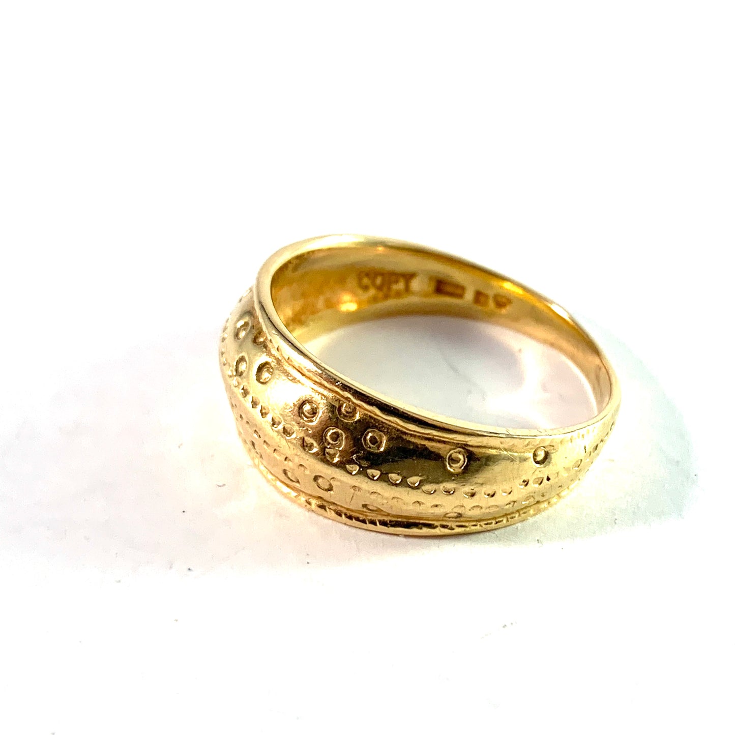 Bengt Hallberg, Sweden. Vintage 18k Gold Viking Copy Men's Ring.