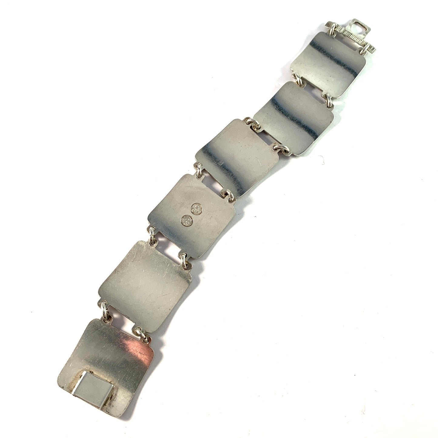 David-Andersen Norway Mid Century Silver Panel Bracelet. Design: Eventyr / Fairytale