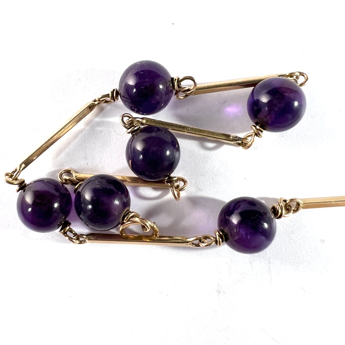 Kaplan, Sweden 1950s. Vintage 18k Gold Amethyst Bracelet.