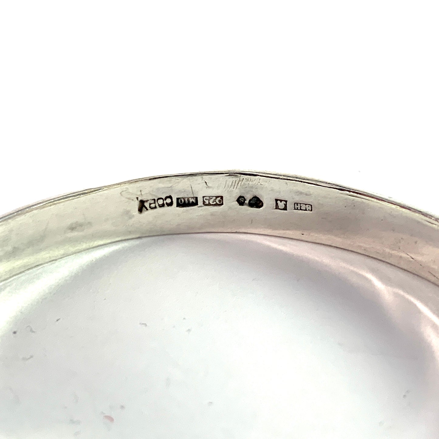 Bengt Hallberg, Sweden. Vintage Sterling Silver Viking Copy Bangle Bracelet.