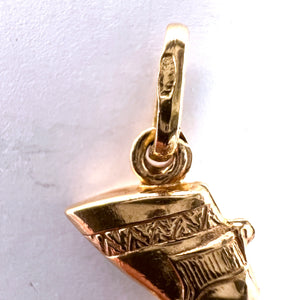 Italy. Vintage 18k Gold Nefertiti Charm Pendant.