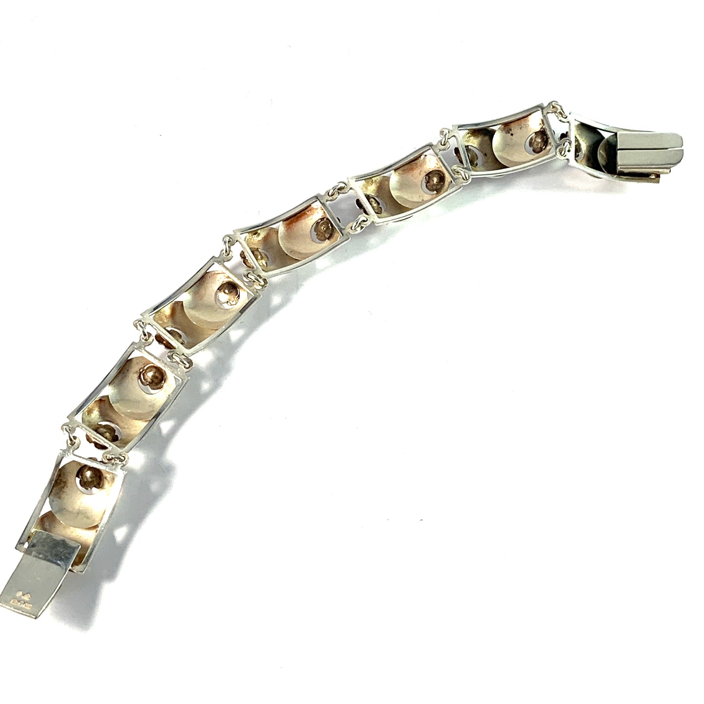 Pinco, Stockholm 1955 Mid Century Sterling Silver Blueberry Bracelet.