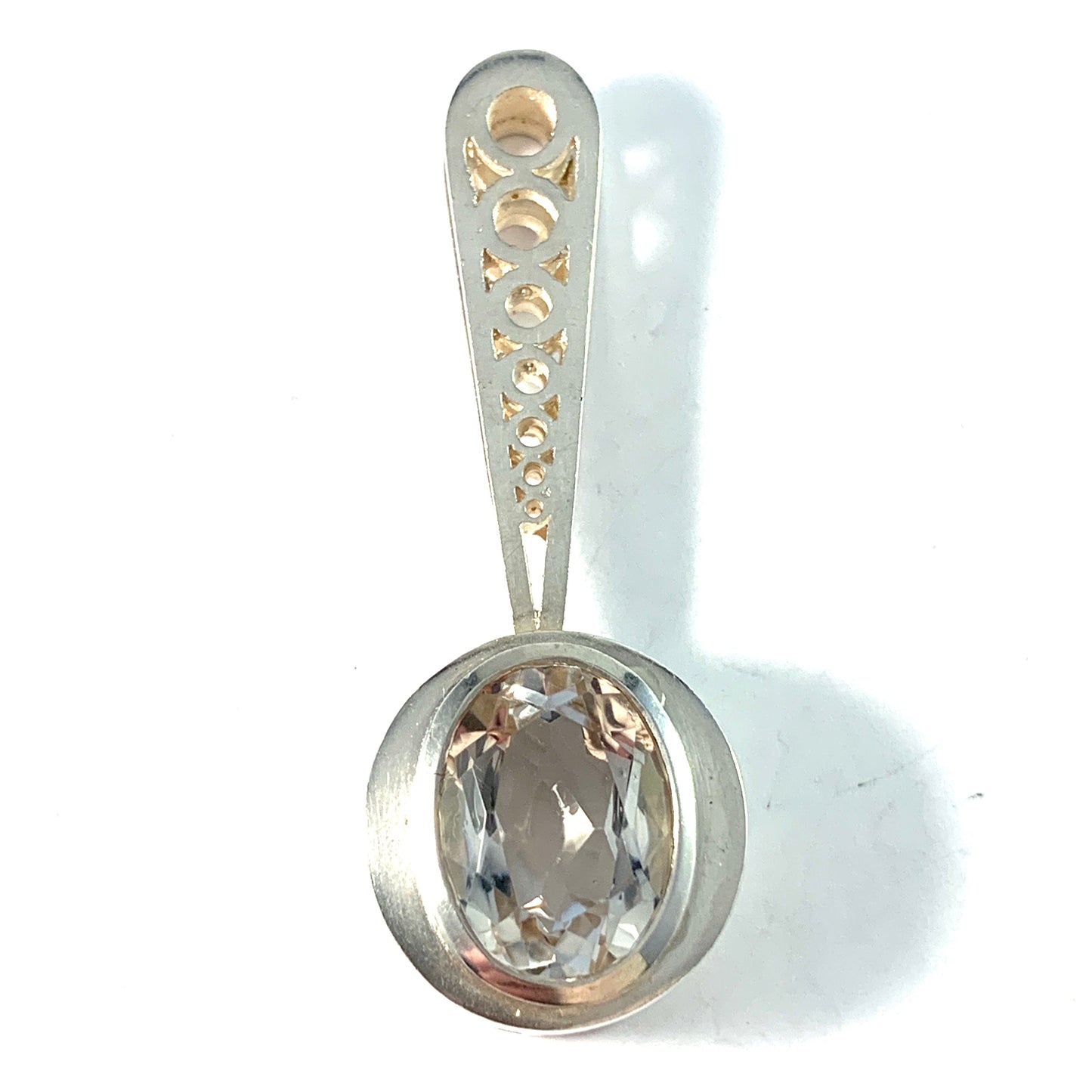 Heribert Engelbert, Sweden 1967 Sterling Silver Rock Crystal Pendant.