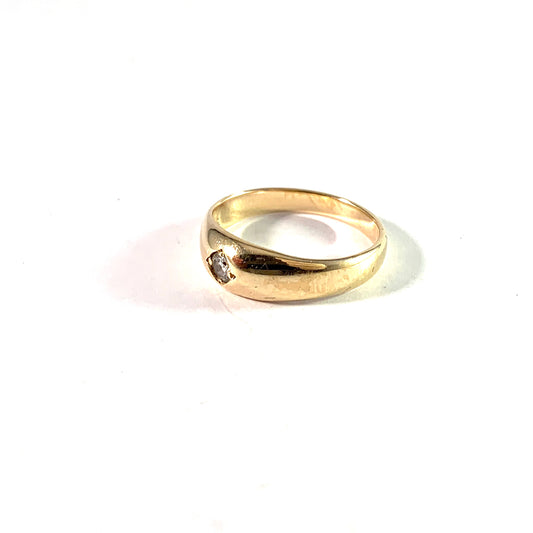 Midtjydsk Guldsmedie, Denmark 1960s. Vintage 14k Gold Diamond Ring.