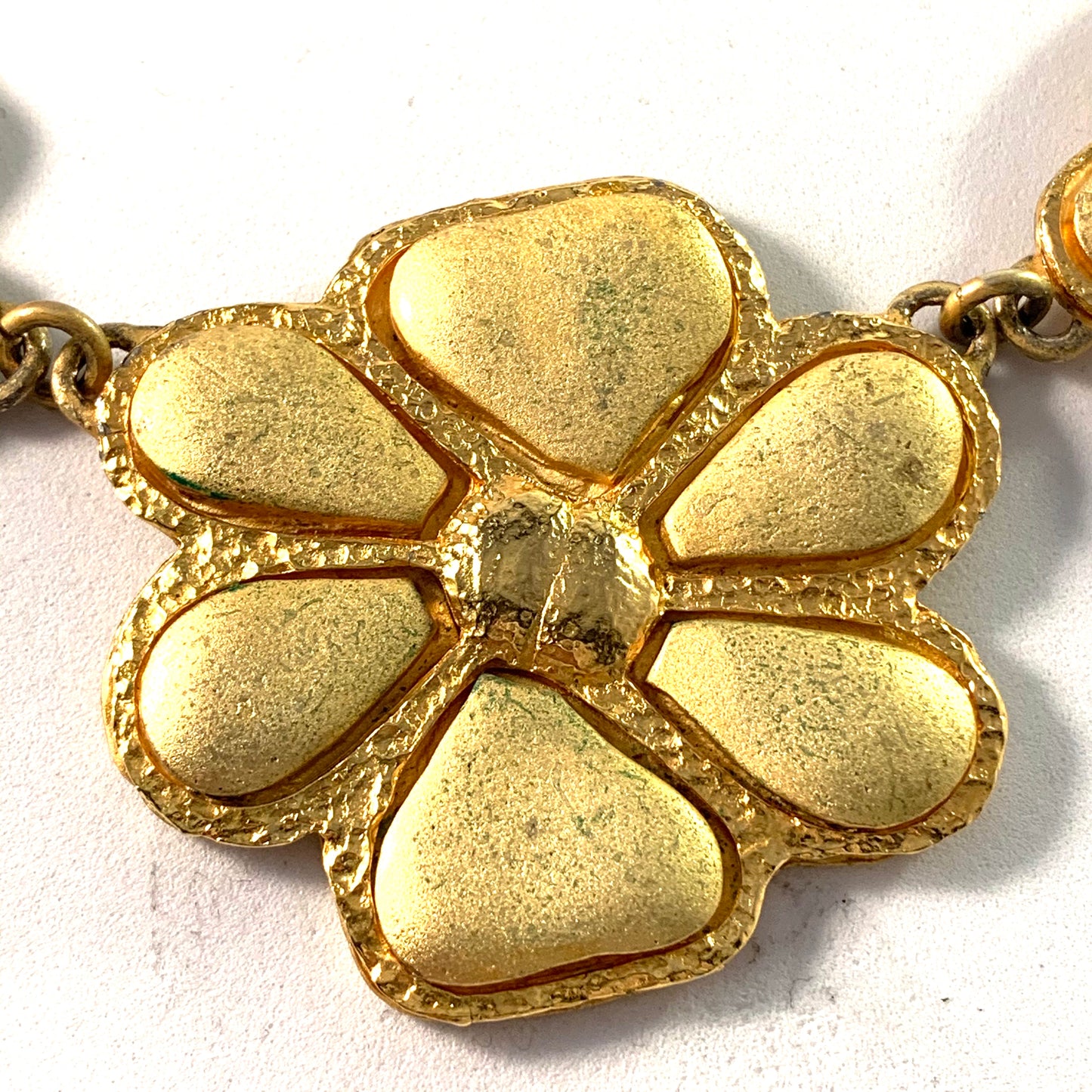 Kenzo, France. Vintage Huge Floral Costume Jewelry Necklace.