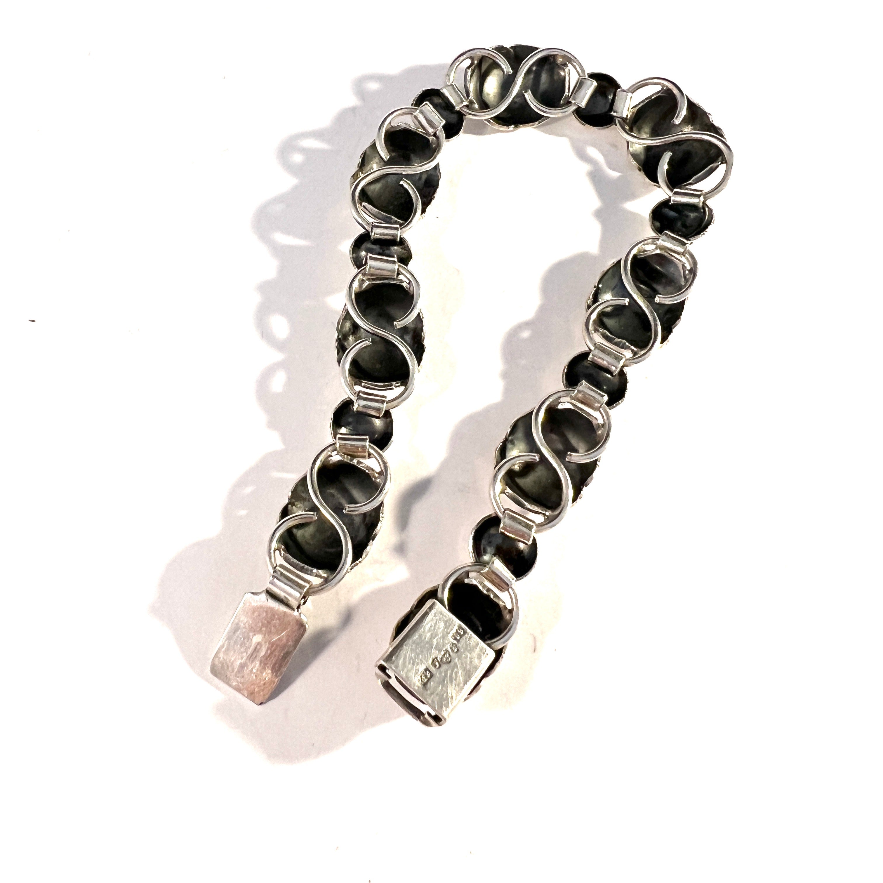 Göte Engström, Vintage top Silver Bracelet, Sweden 1974