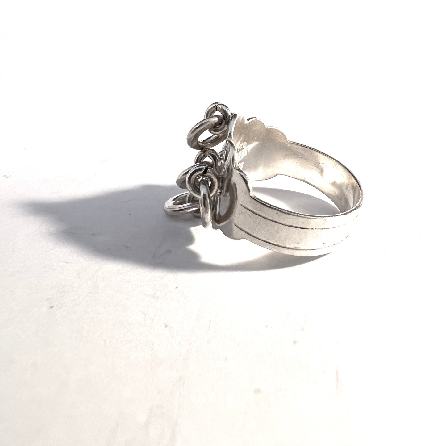 Juhls Kautokeino, Norway Vintage Sterling Silver Traditional Sami Laplander Ring.