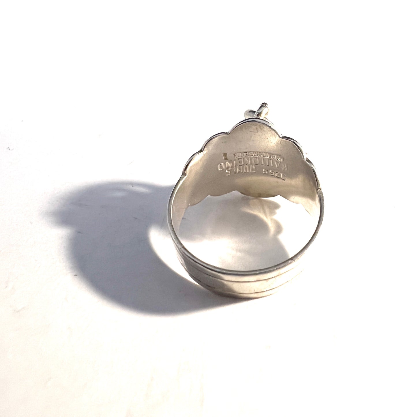 Juhls Kautokeino, Norway Vintage Sterling Silver Traditional Sami Laplander Ring.