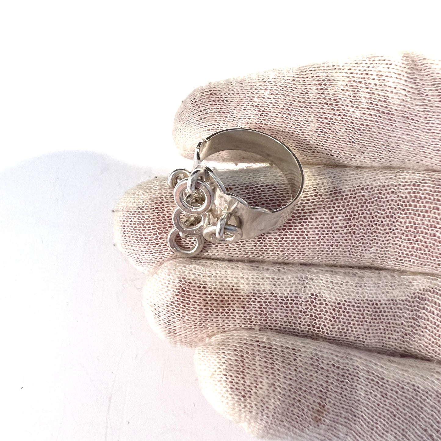 Juhls Kautokeino, Norway Vintage Sterling Silver Traditional Sami Laplander Ring.