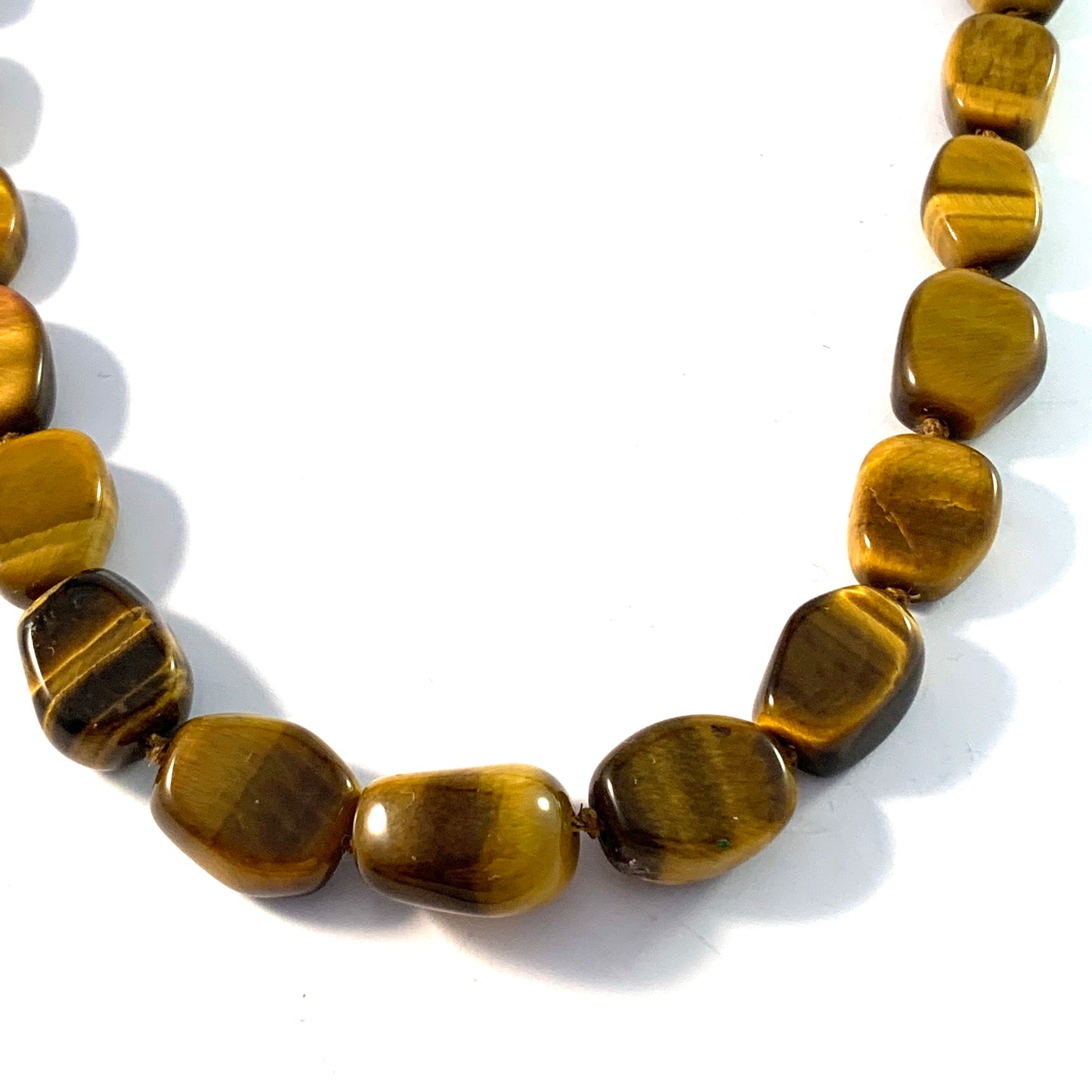 Germany, Swedish Import Mid Century 835 Silver Tiger Eye Necklace.