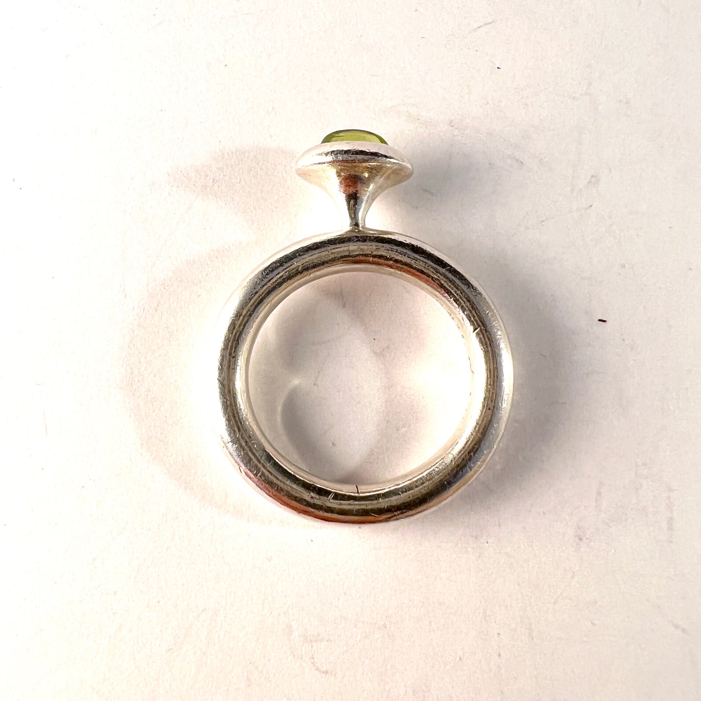 Rauff, Denmark Vintage Sterling Silver Peridot Ring.