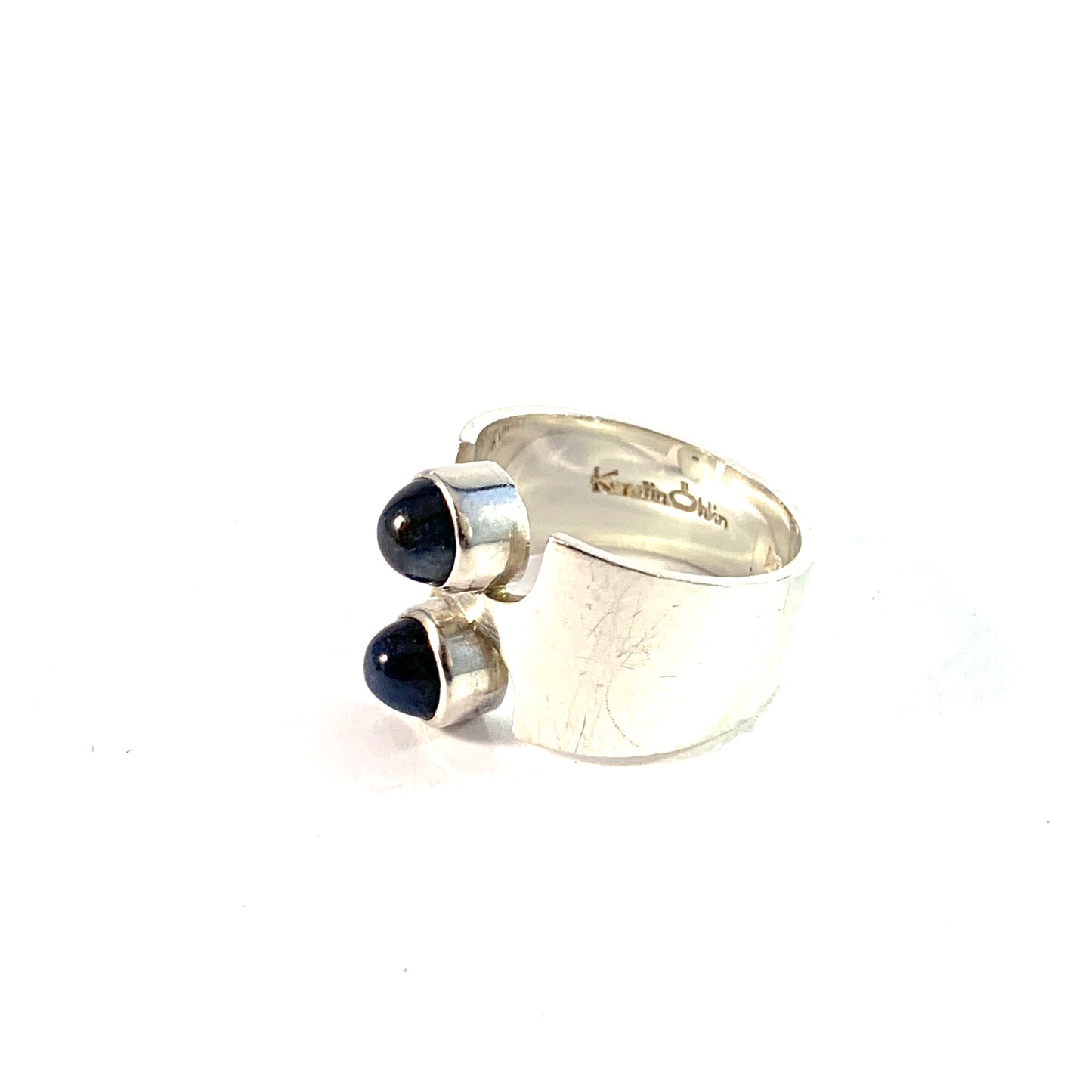 Kerstin Öhlin Lejonklou, Sweden 1967. Sterling Silver Blue Feldspar Ring. Signed