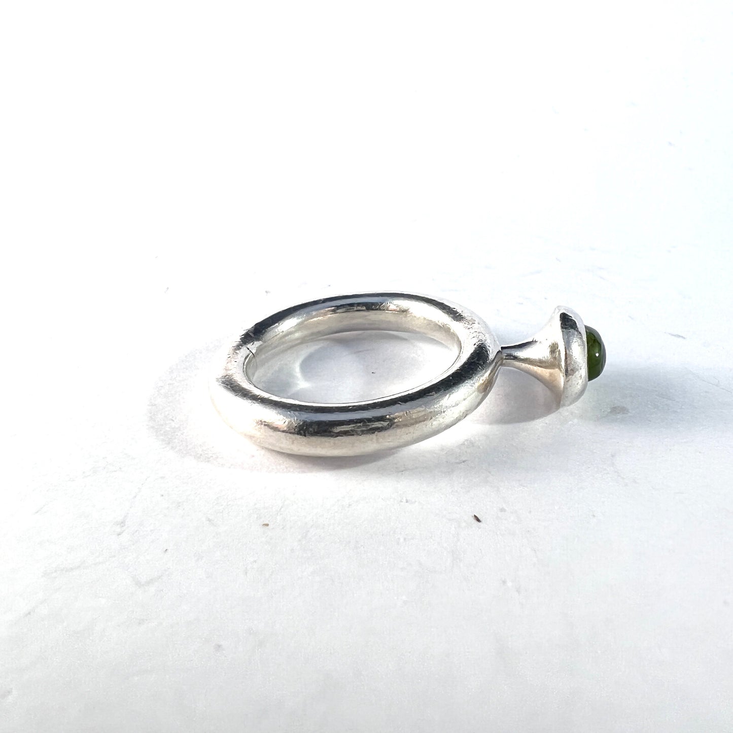 Rauff, Denmark Vintage Sterling Silver Peridot Ring.