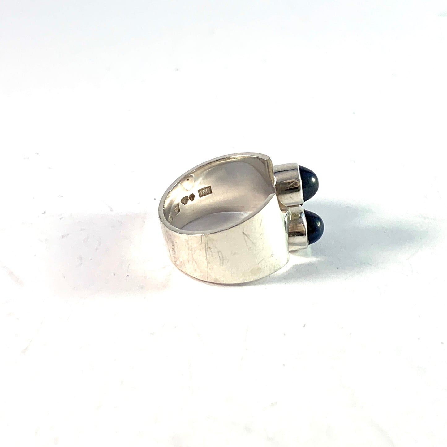 Kerstin Öhlin Lejonklou, Sweden 1967. Sterling Silver Blue Feldspar Ring. Signed