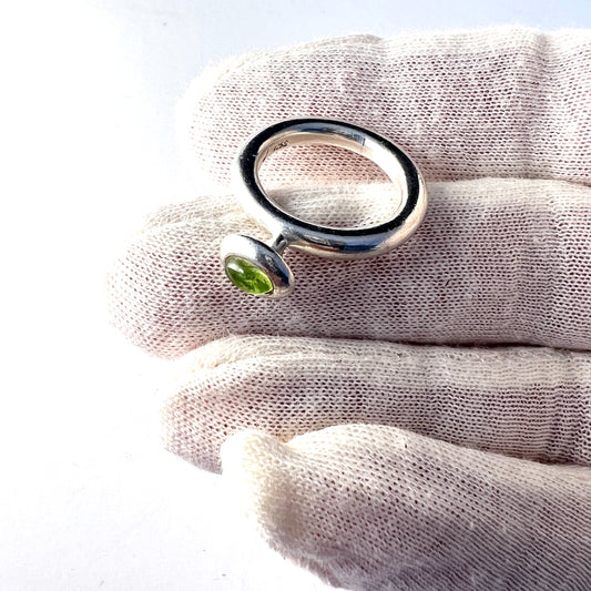 Rauff, Denmark Vintage Sterling Silver Peridot Ring.