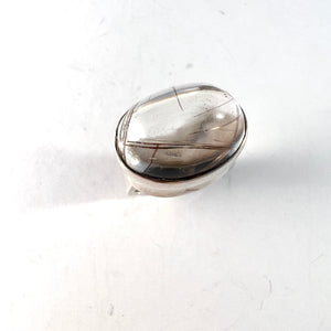 Jan Lundgren, Sweden 1964. Bold Vintage Modernist Sterling Silver Rutilated Quartz Ring.