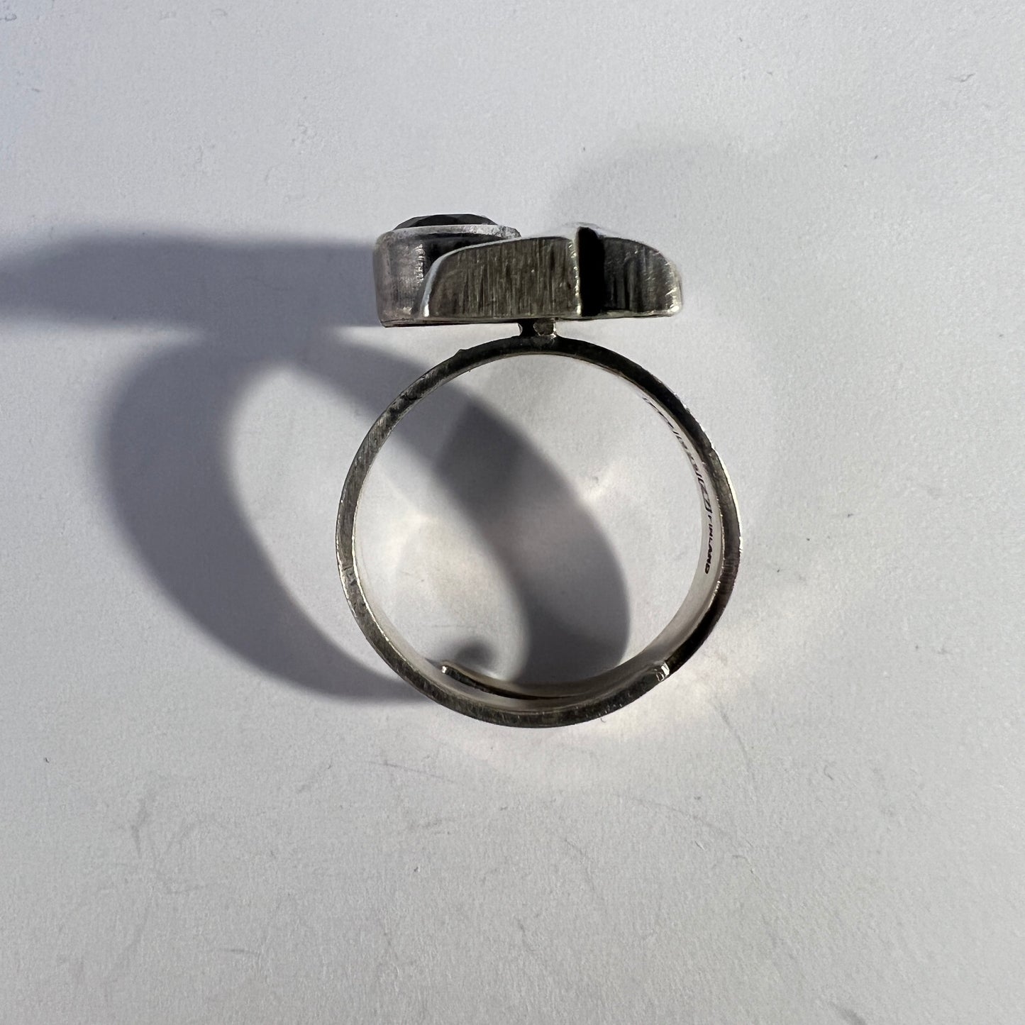 Sten & Laine, Finland 1977. Sterling Silver Rock Crystal Ring.