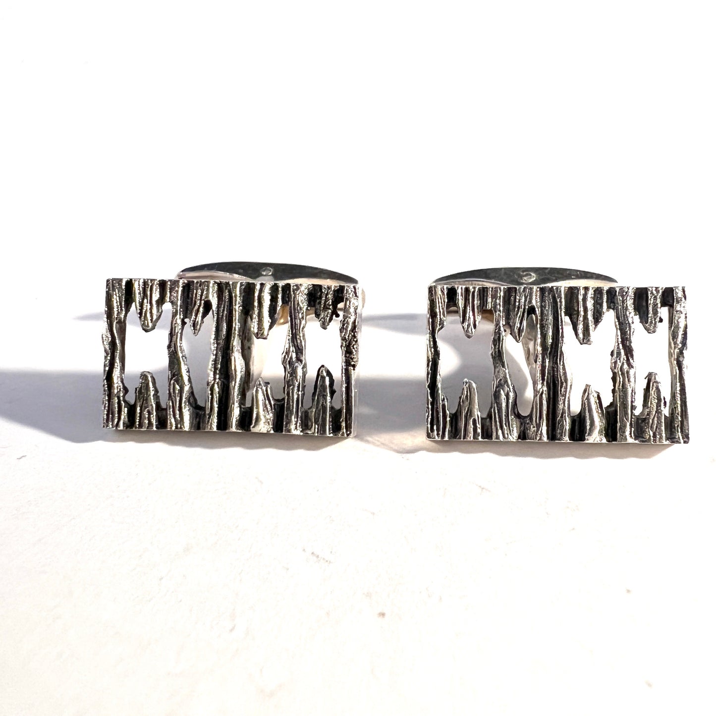 Alpo Tammi, Finland 1968. Vintage Modernist Solid Silver Cufflinks.