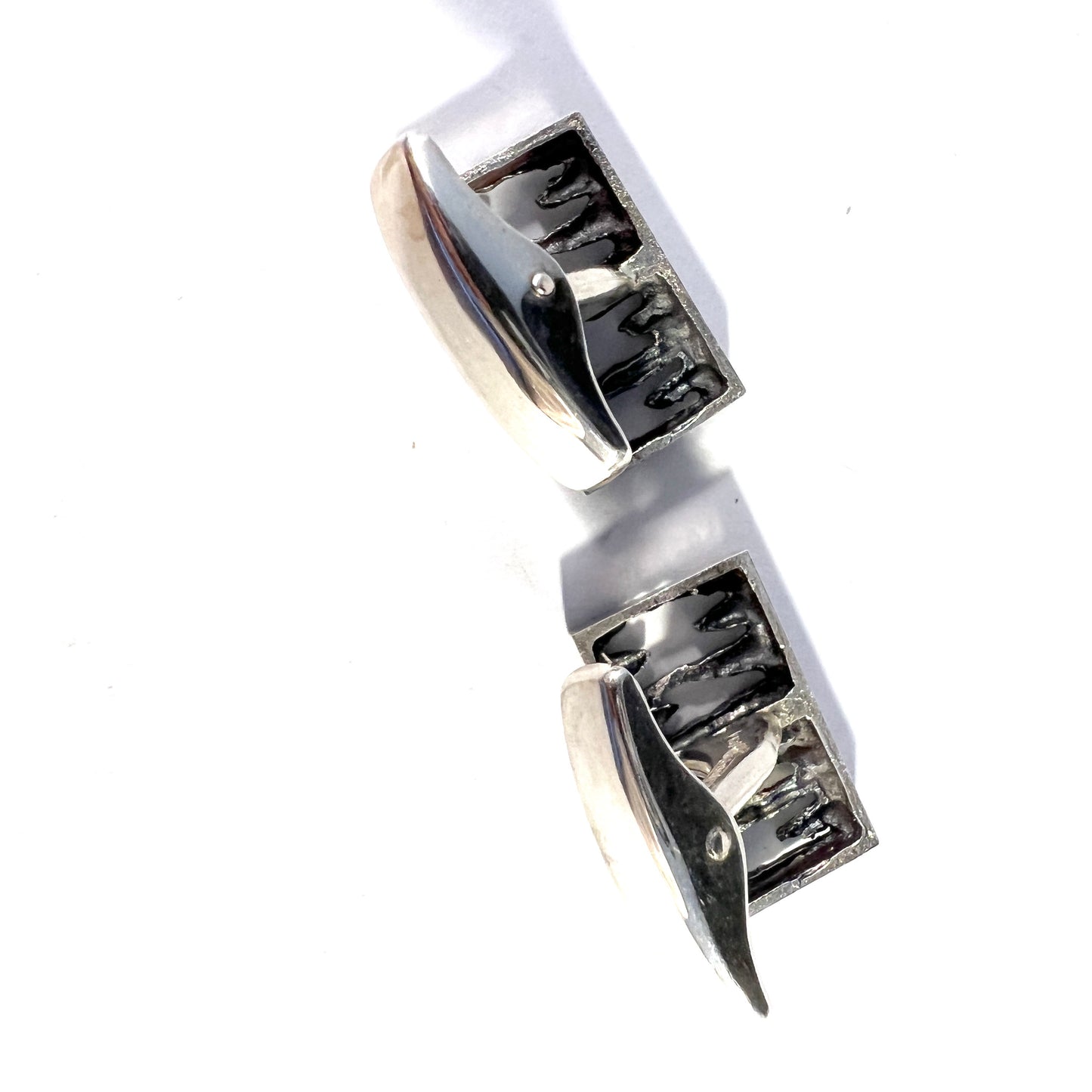 Alpo Tammi, Finland 1968. Vintage Modernist Solid Silver Cufflinks.