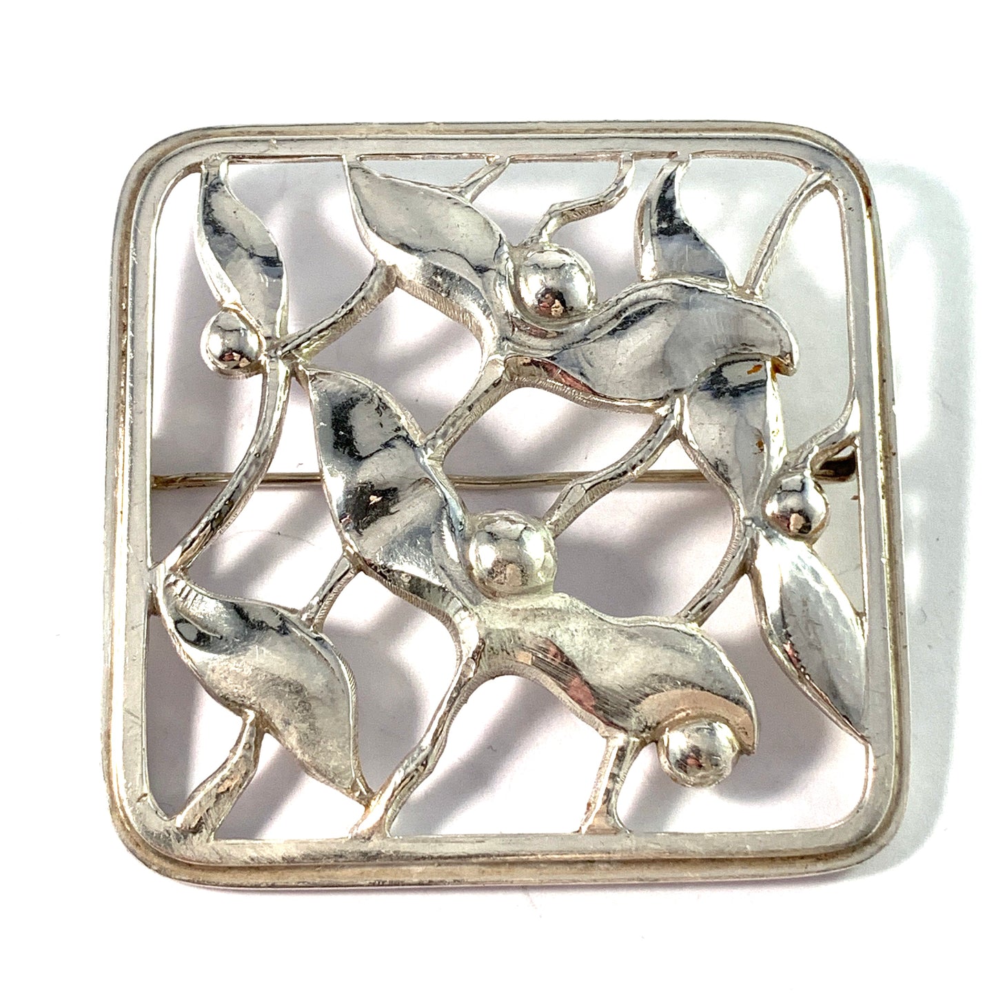 Svend Weihrauch for F. Hingelberg, Denmark 1930s. Sterling Silver Large Brooch.