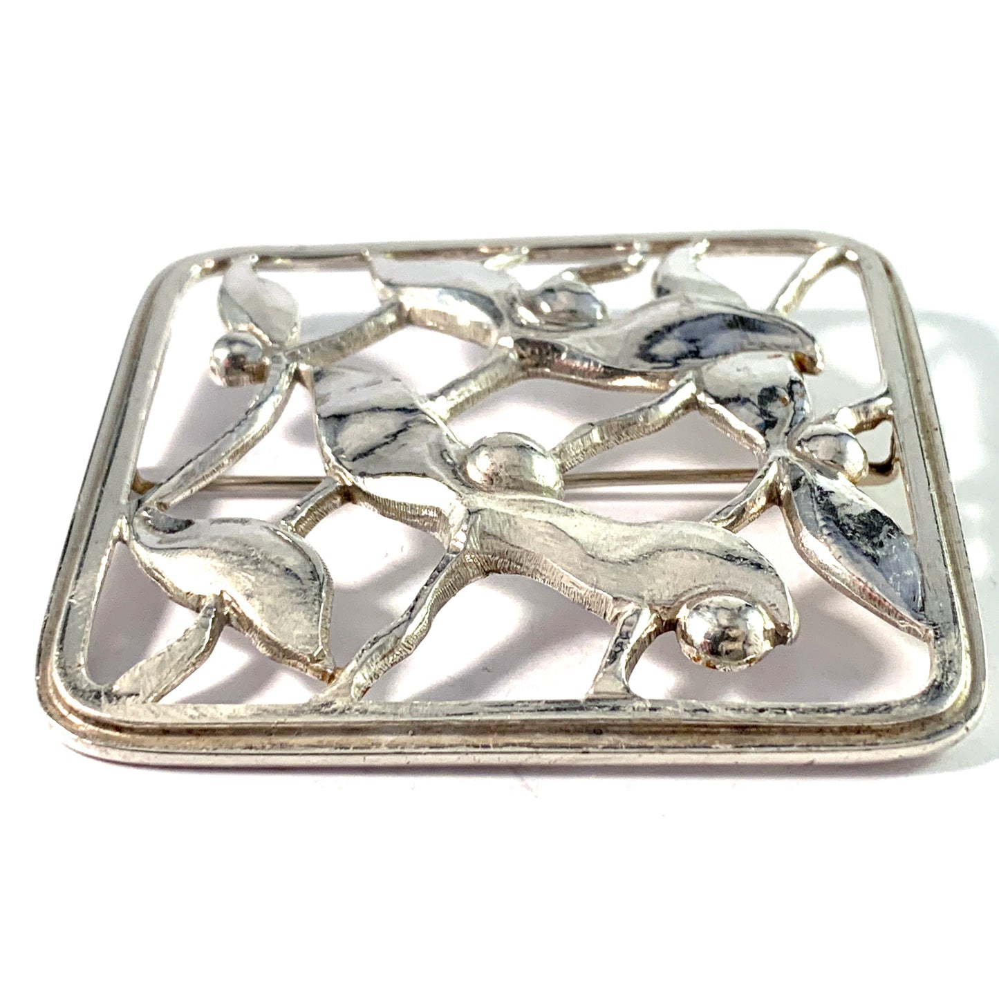 Svend Weihrauch for F. Hingelberg, Denmark 1930s. Sterling Silver Large Brooch.