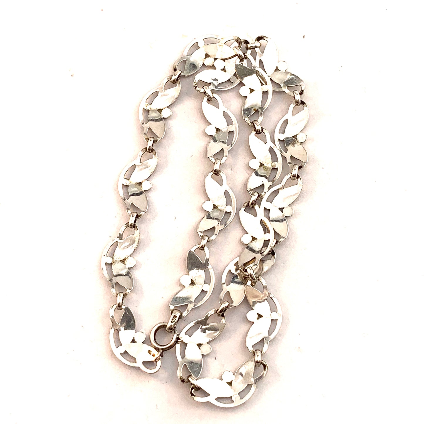 Swedish Import 1950s Vintage Solid 830 Silver Necklace.