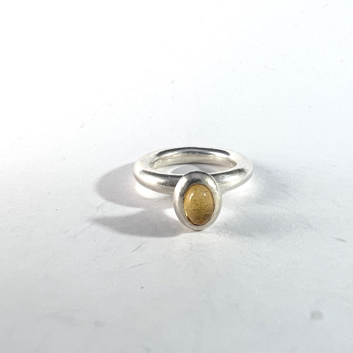 Rauff, Denmark Vintage Sterling Silver Citrine Ring.