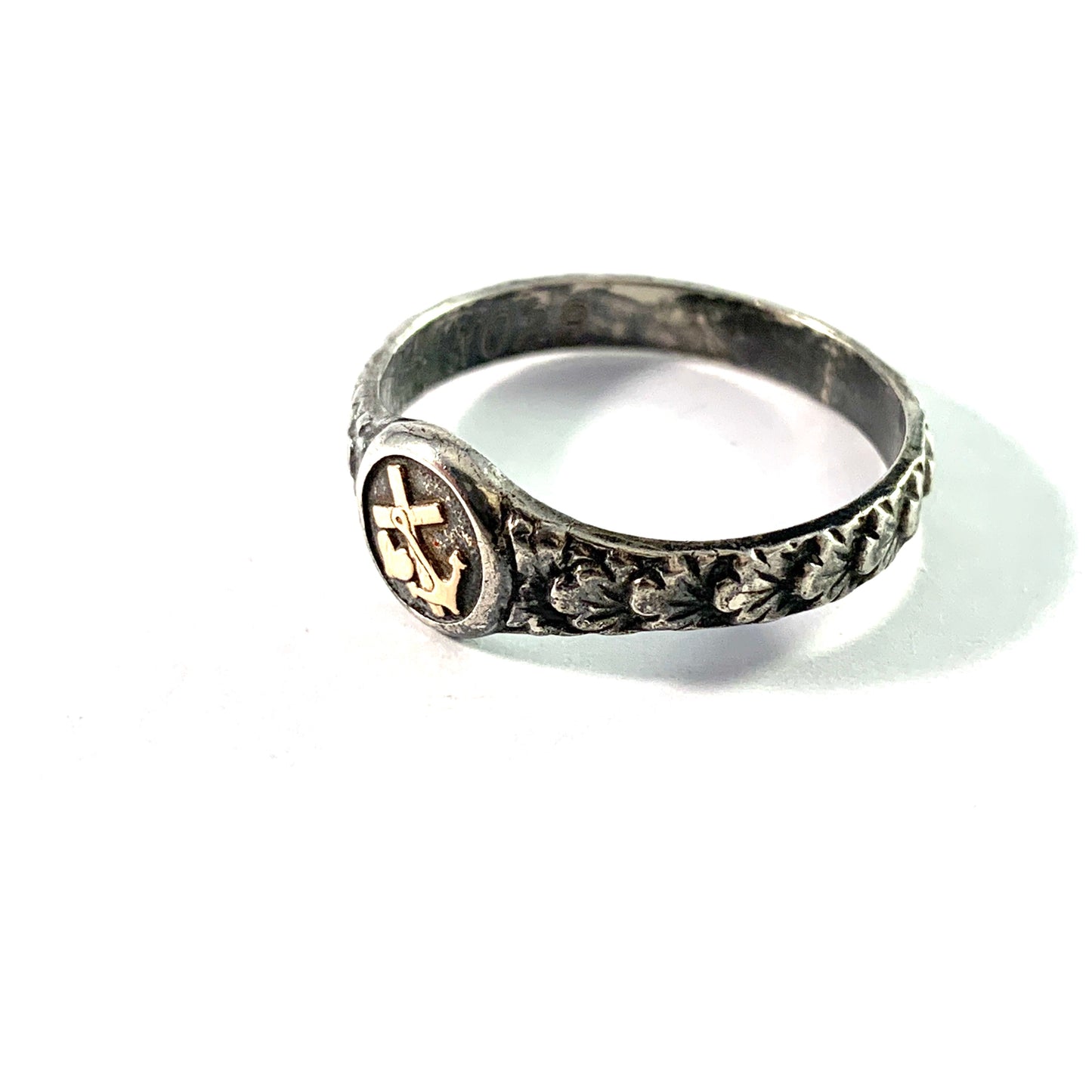 Kello Oy, Finland Mid Century. Sterling Silver Faith Hope Love Men's Ring.